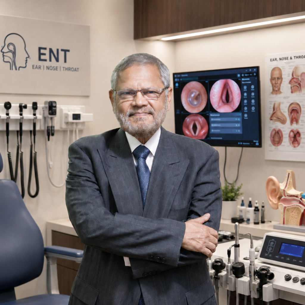 Prof. Dr. Zaheer Al-Amin providing specialist ENT consultation in Dhaka